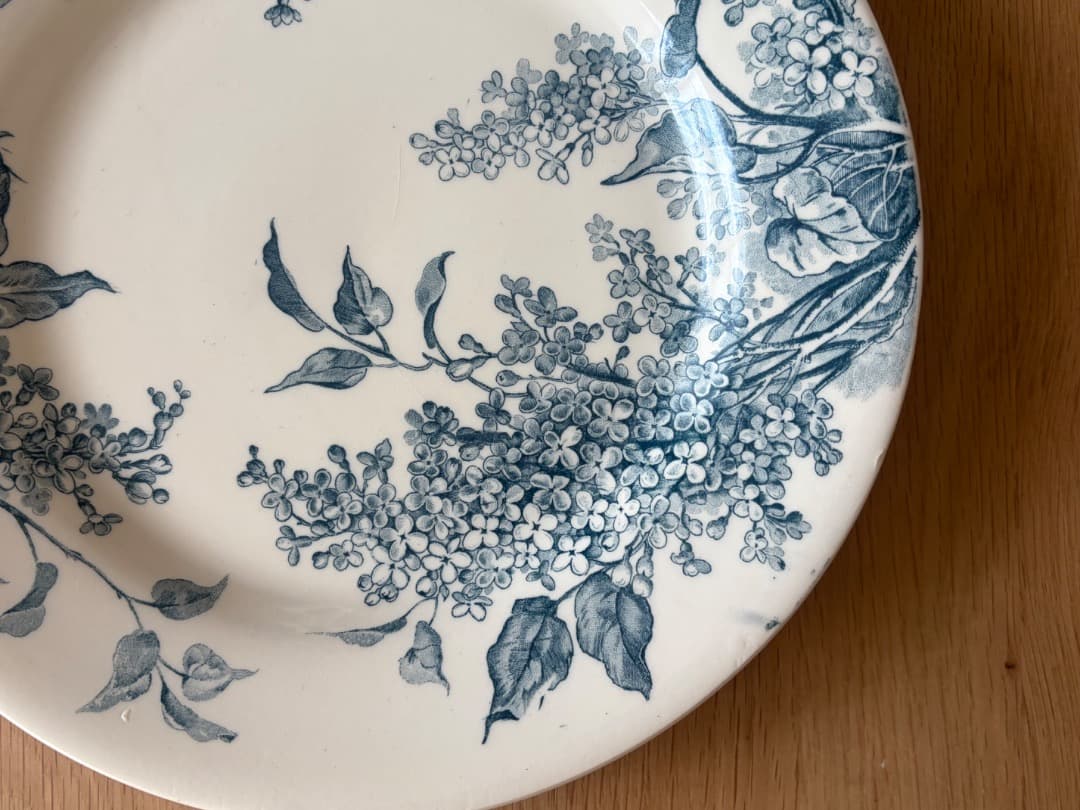 美品　GIEN 　LILAS 　平皿　フランスアンティーク　リラ　プレート　C