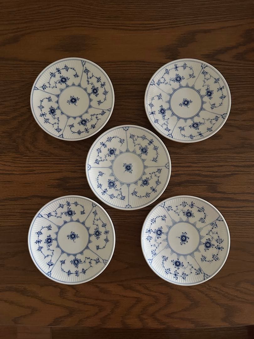 ロイヤルコペンハーゲン　5枚セット　ブルーブルーテッド　クーププレート 15cm