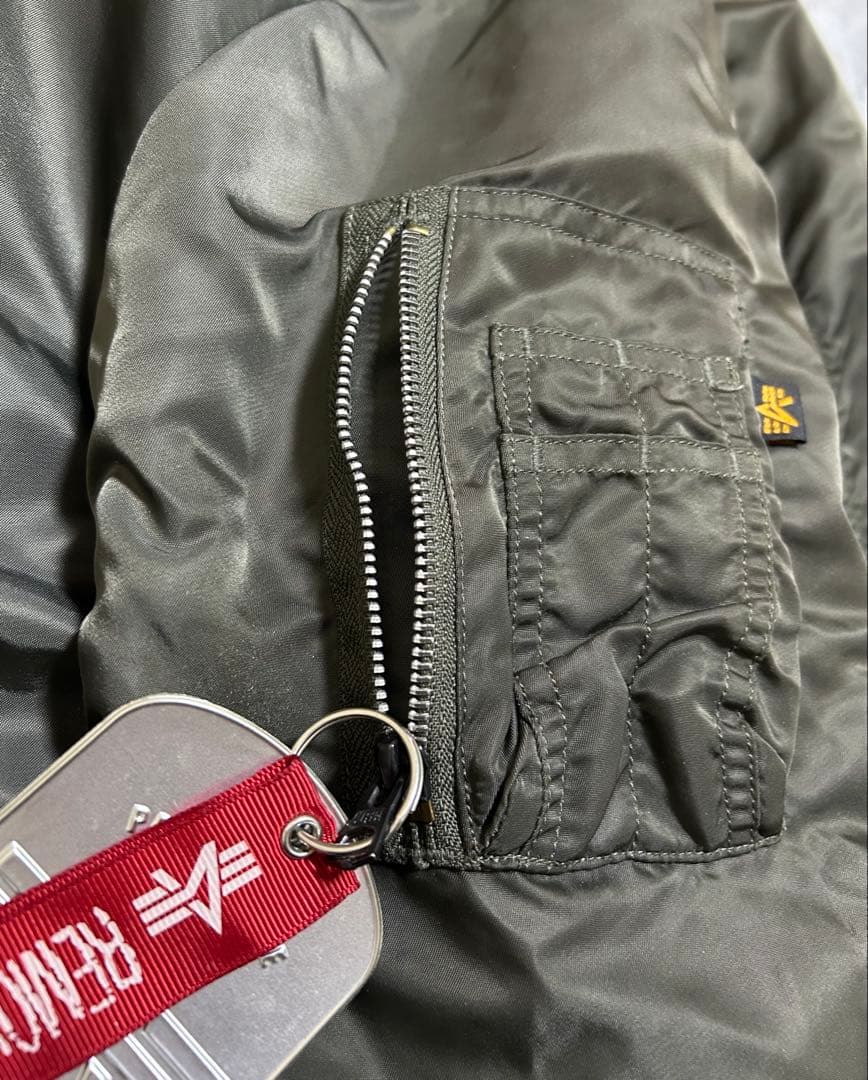 ALPHA MA-1 フライトジャケット エンブレム 刺繍 Lサイズ カーキ