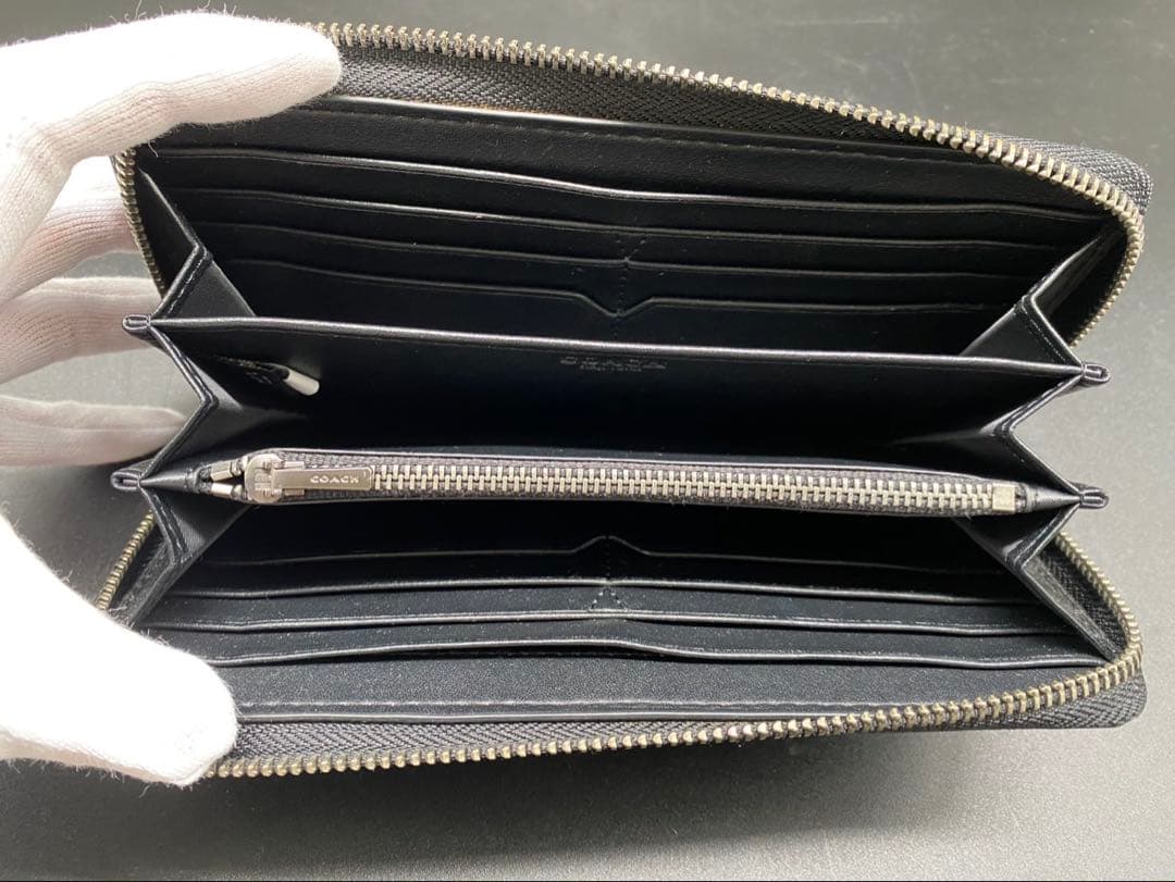 ★【美品】コーチ 長財布 シグネチャー アコーディオン F58113 BLK