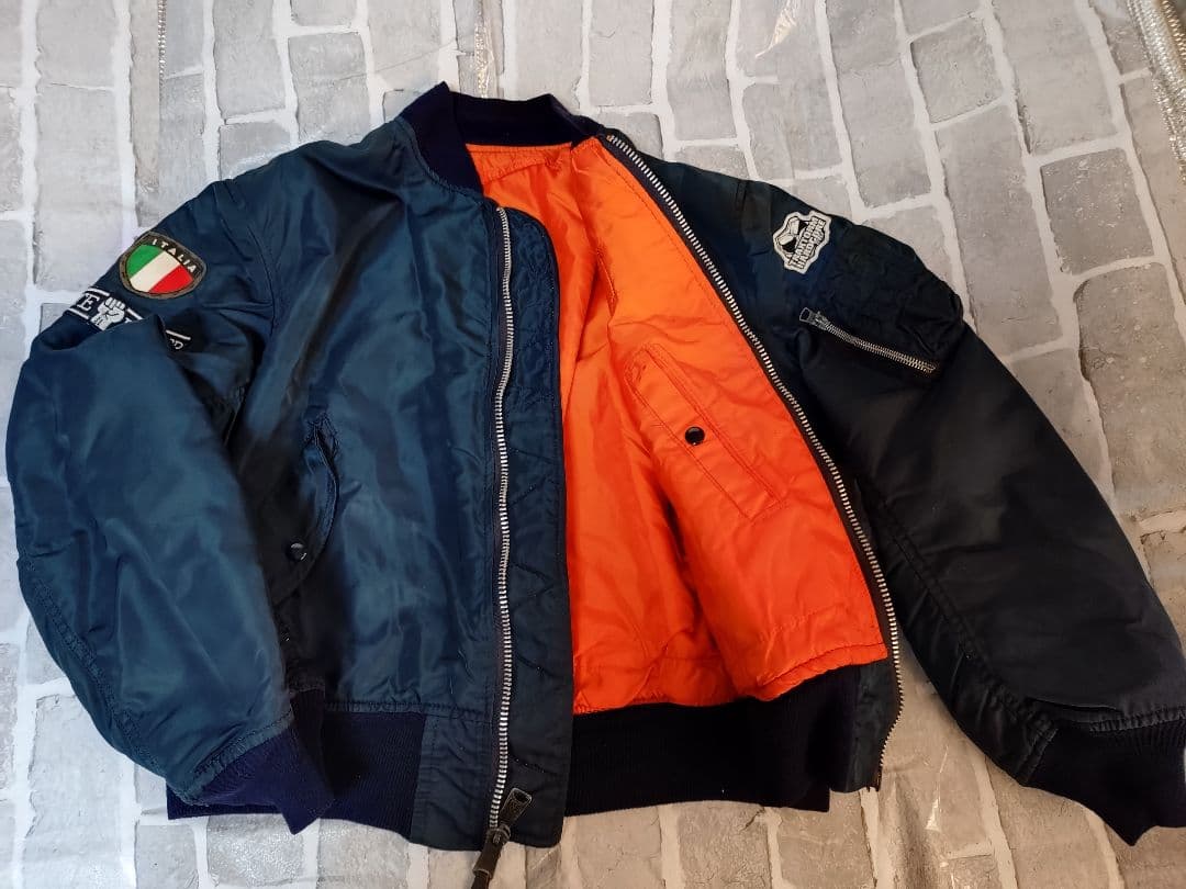 【超希少旧タグ】【USA製】【Lサイズ】【アルファ】【MA-1】【ネイビー】