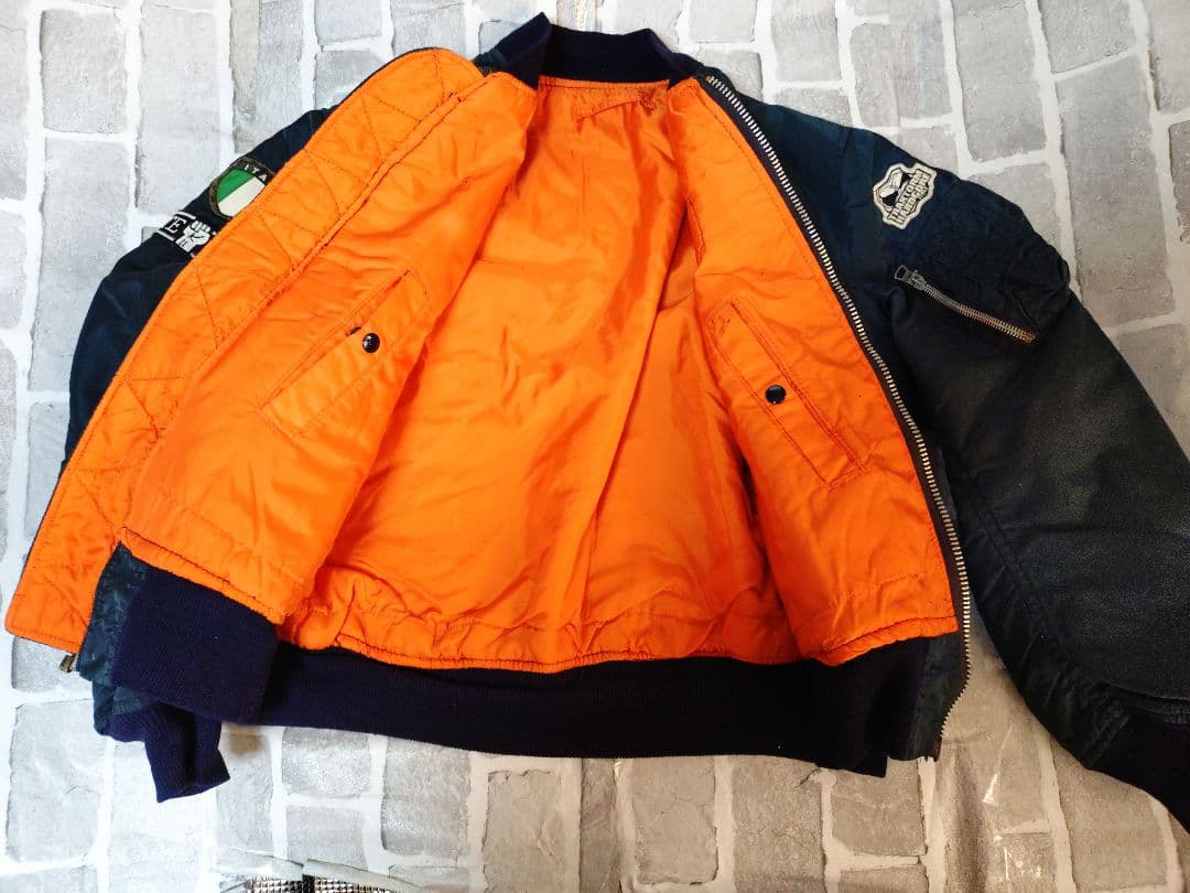 【超希少旧タグ】【USA製】【Lサイズ】【アルファ】【MA-1】【ネイビー】