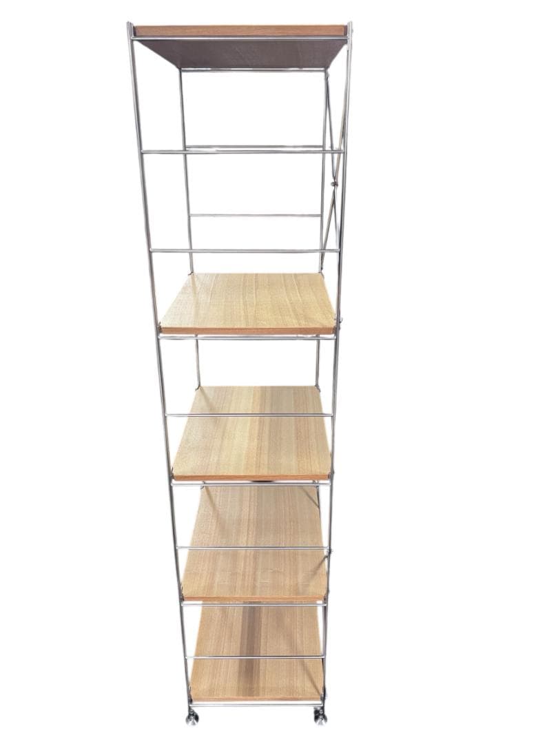 【中古】無印良品　ステンレスユニットシェルフ　オーク材棚セット