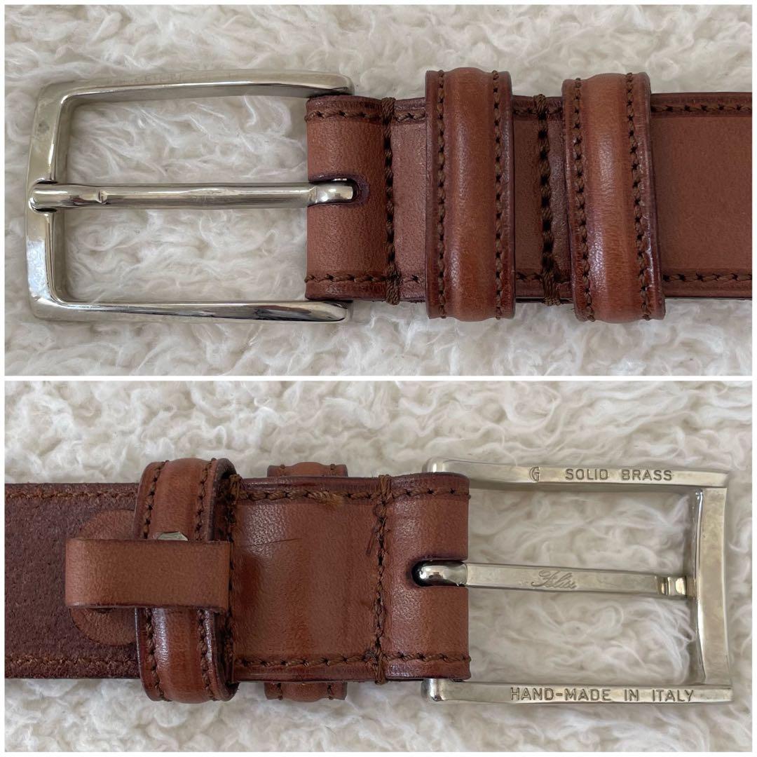 【美品】Felisi ベルト レザー 茶色 メンズ 48-90