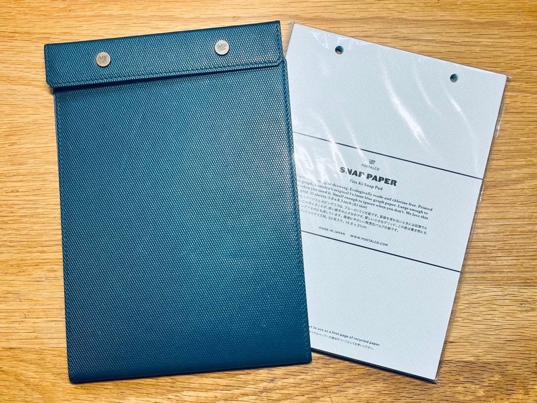 【POSTALCO】オールレザースナップパッド A5 ネイビー（リフィル付き）