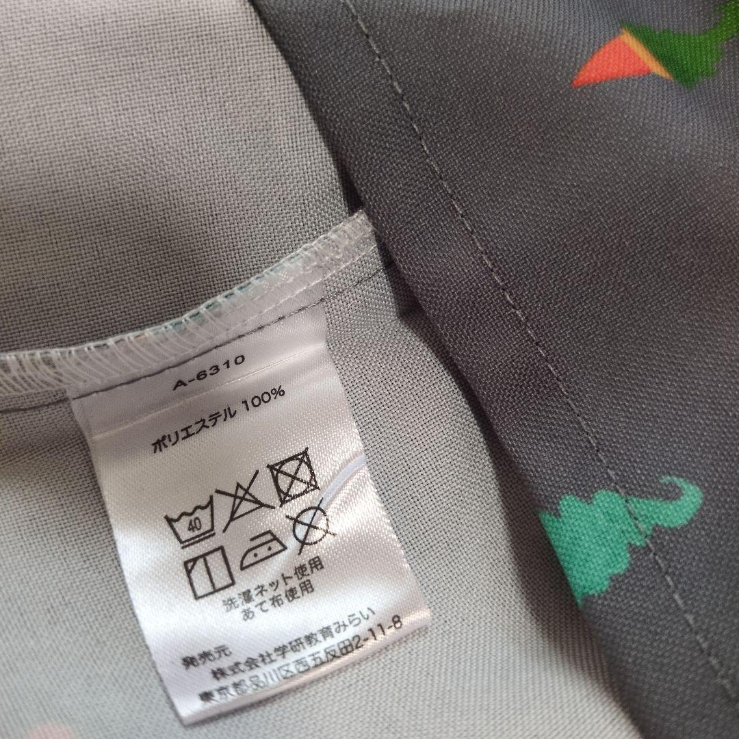 保育エプロン　ドーナツ柄エプロン チョコレートドーナツ刺繍付き