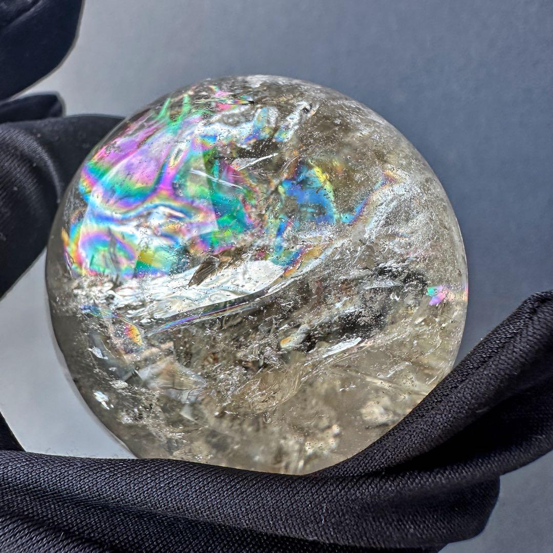 爆レア❗️ヒマラヤ水晶 丸玉 虹入り 天然石 パワーストーン☆パワー浄化A1118
