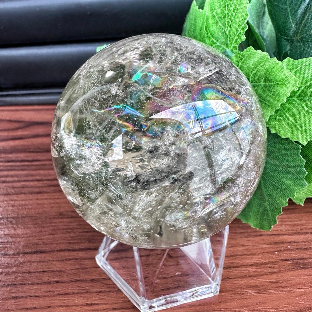 爆レア❗️ヒマラヤ水晶 丸玉 虹入り 天然石 パワーストーン☆パワー浄化A1118