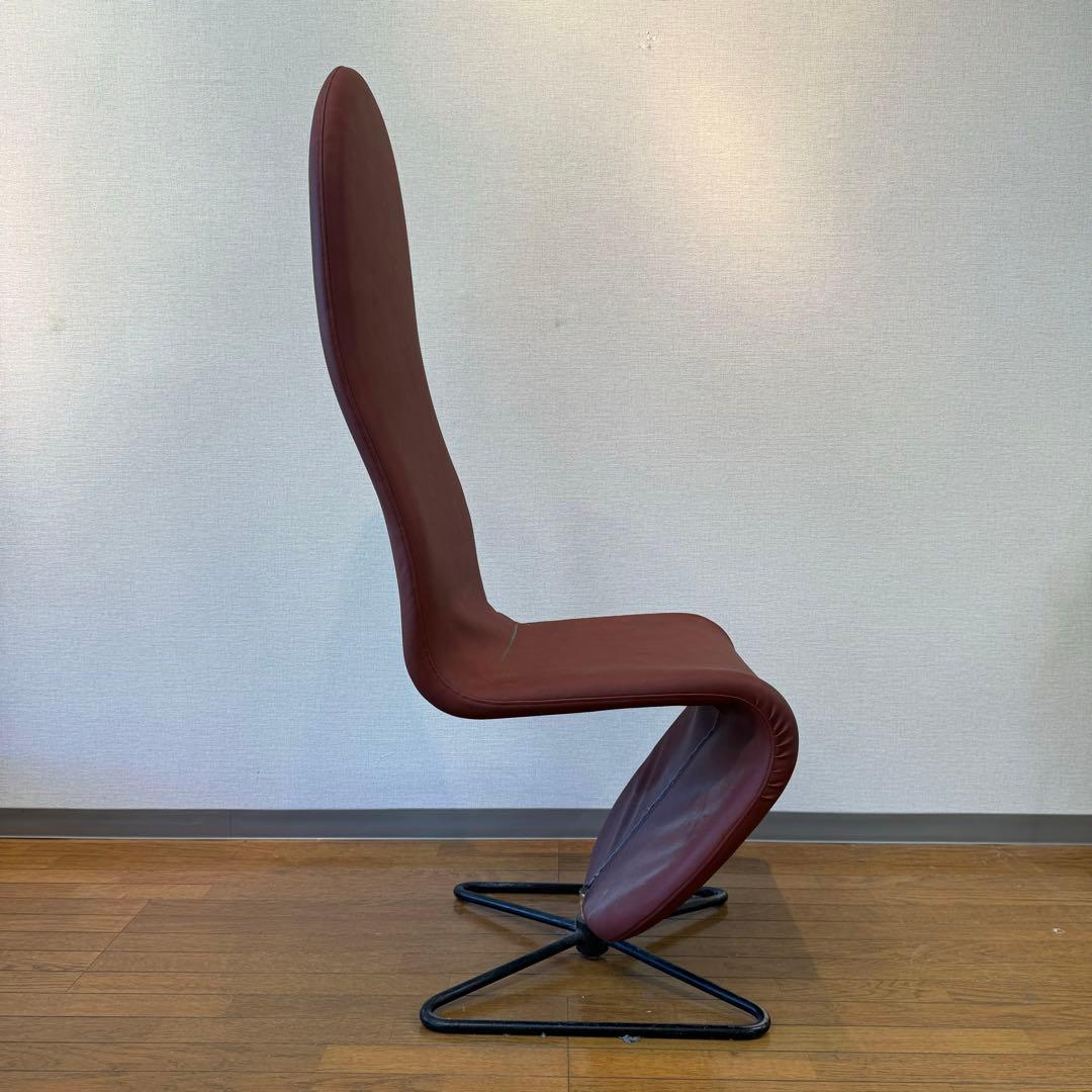 【ヴェルナー・パントン・システム1-2-3】ハイバックラウンジチェア　レンガ色