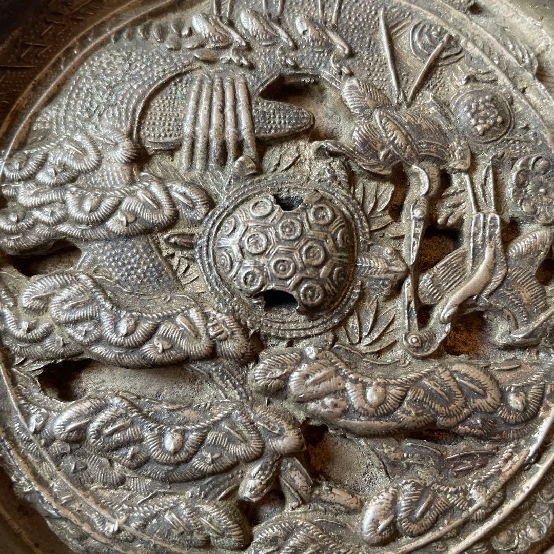 青銅鏡　鶴　亀　松