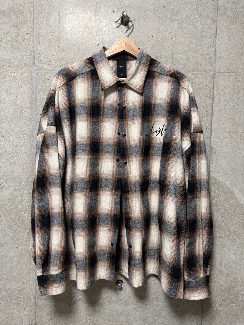 LÝFT OVERSIZE FLANNEL SHIRT - BROWN