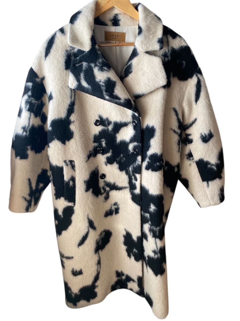 美品 AMERI UND SHADOW FLOWER WOOL COAT S