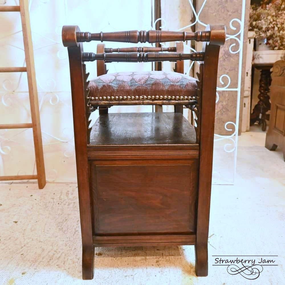 L3705-207 英国アンティーク ベンチ スツール ピアノスツール 収納