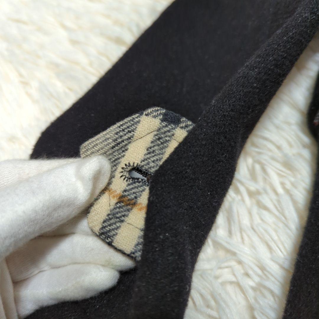 バーバリーブルーレーベル　ダッフルコート　ノバチェック　ファー　ウール