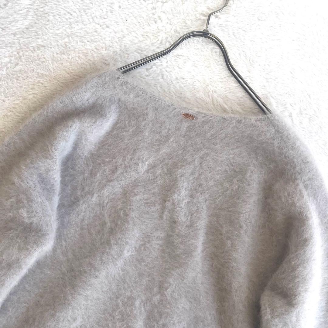 極美品✨jinesフォックス カシミヤ シャギー ニット 38 グレージュ