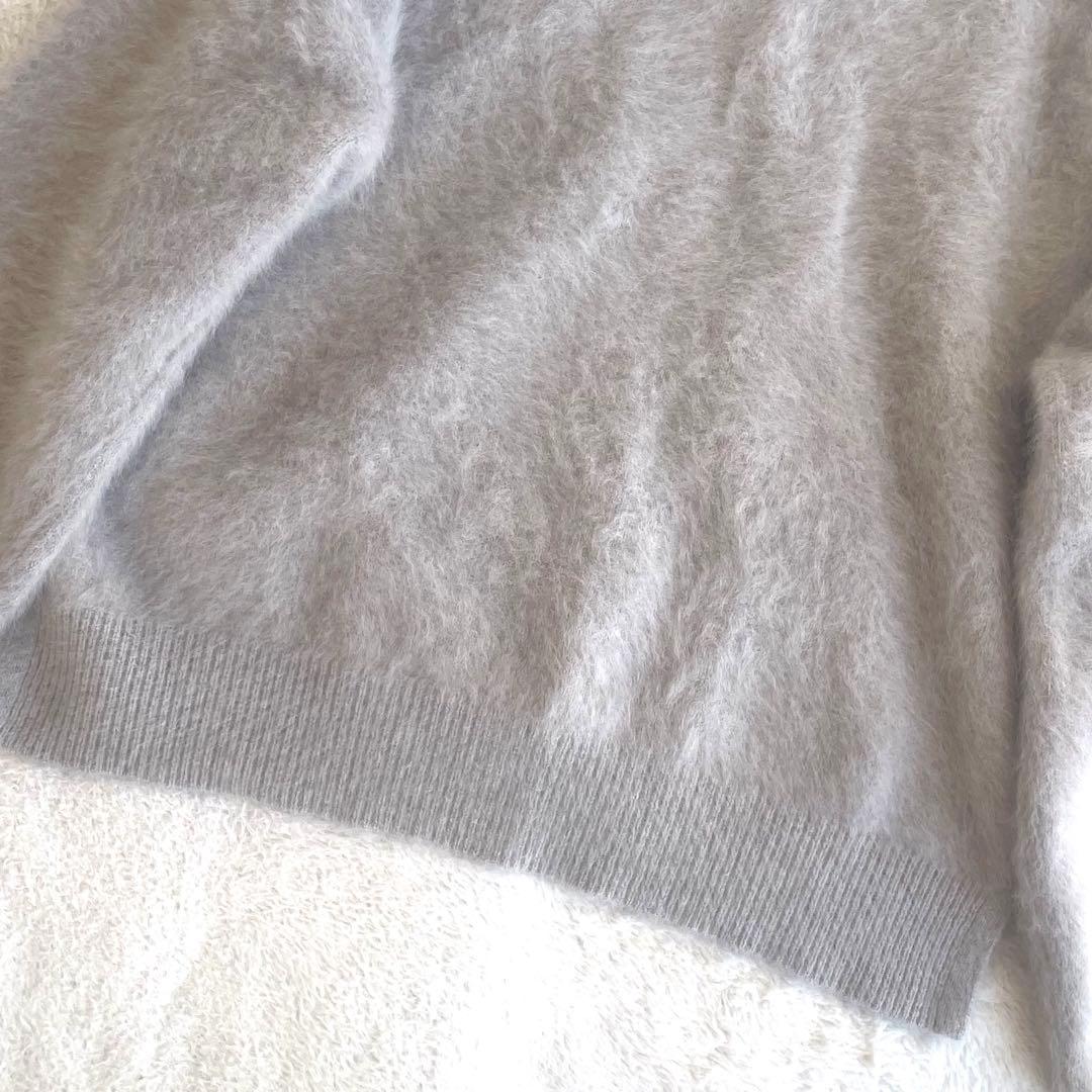 極美品✨jinesフォックス カシミヤ シャギー ニット 38 グレージュ
