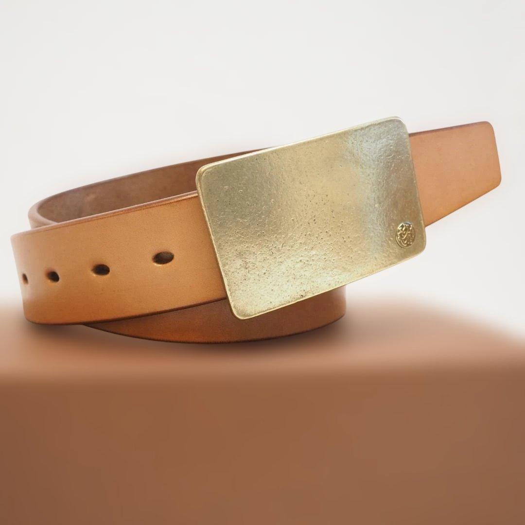 天神ワークス レザーベルト ベージュ 34インチ 80-90センチ