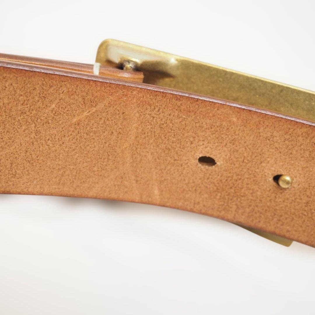 天神ワークス レザーベルト ベージュ 34インチ 80-90センチ