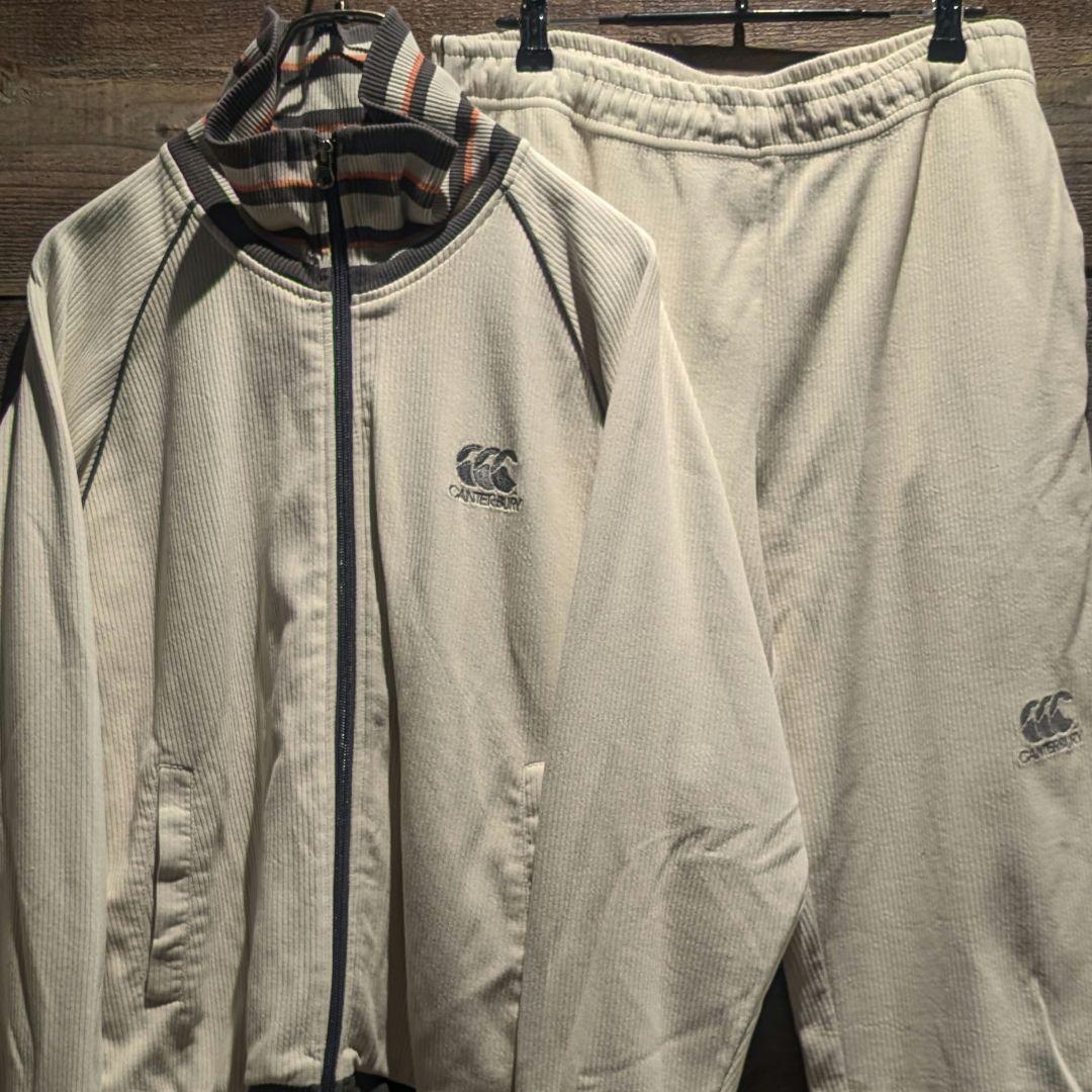 90s　カンタベリー　リンガー　ジャージセットアップ　ボーダー　コーデュロイ　L