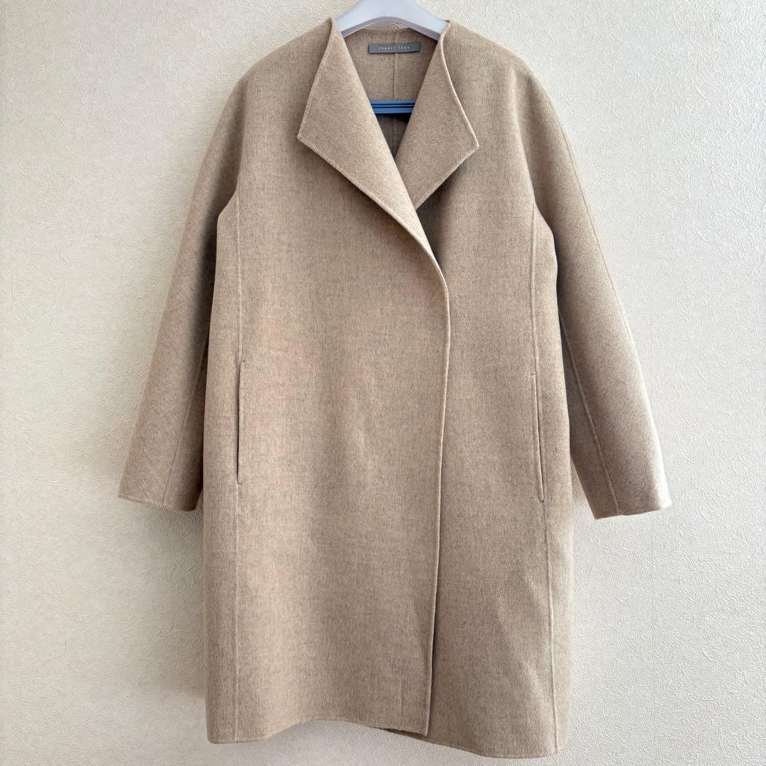 セオリーリュクス　カシミヤ　ウール　ノーカラー　コート