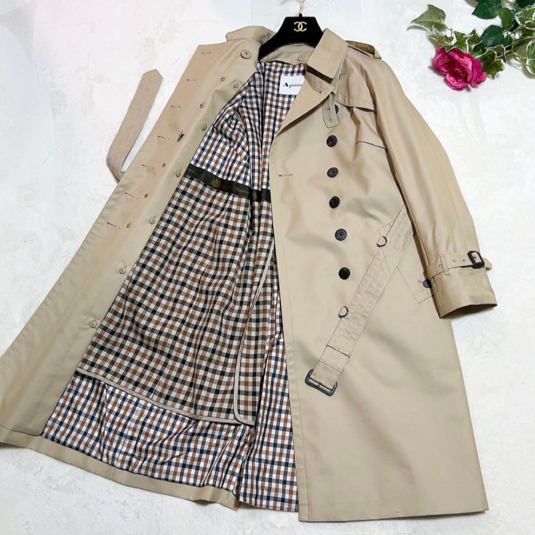 未使用✨　アクアスキュータム　トレンチコート　ダブル　ベージュ　ライナー　10