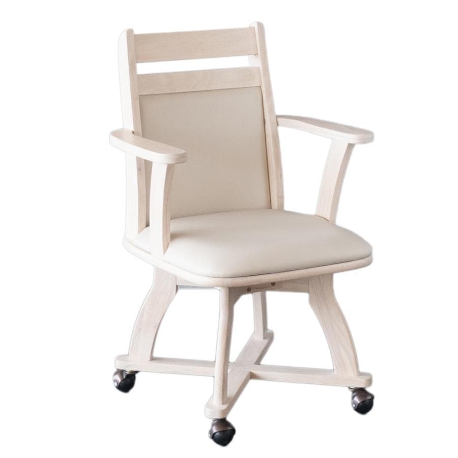 GLI DC PV　6脚　回転式ダイニングチェア　肘付アーム　ホワイト　キャスタ