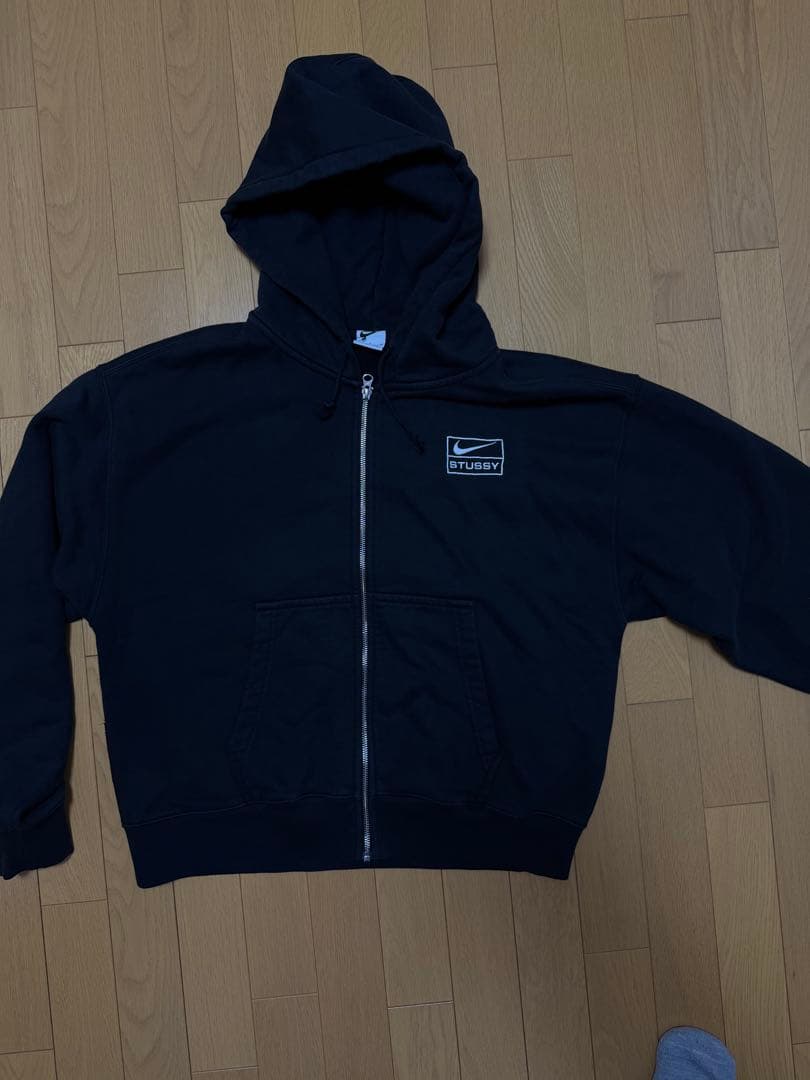 Nike stussy ジップアップパーカー ブラック
