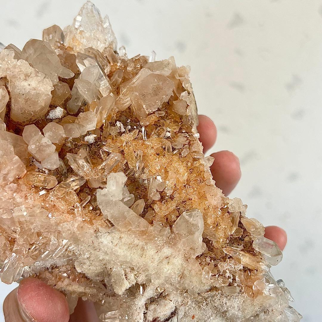 迫力あり　ヒマラヤ水晶　クローライト付マニカラン産クラスター　天然　高波動　　2