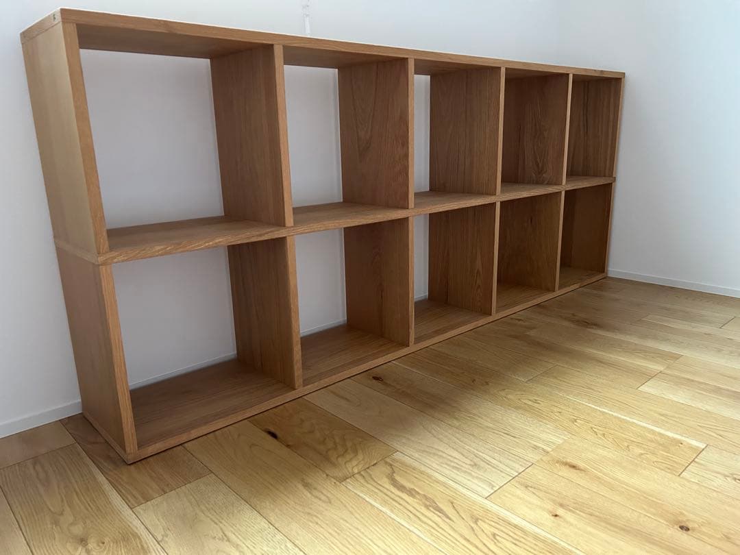 《まり》【送料込】無印良品 スタッキングシェルフ 5段×2列 オーク材