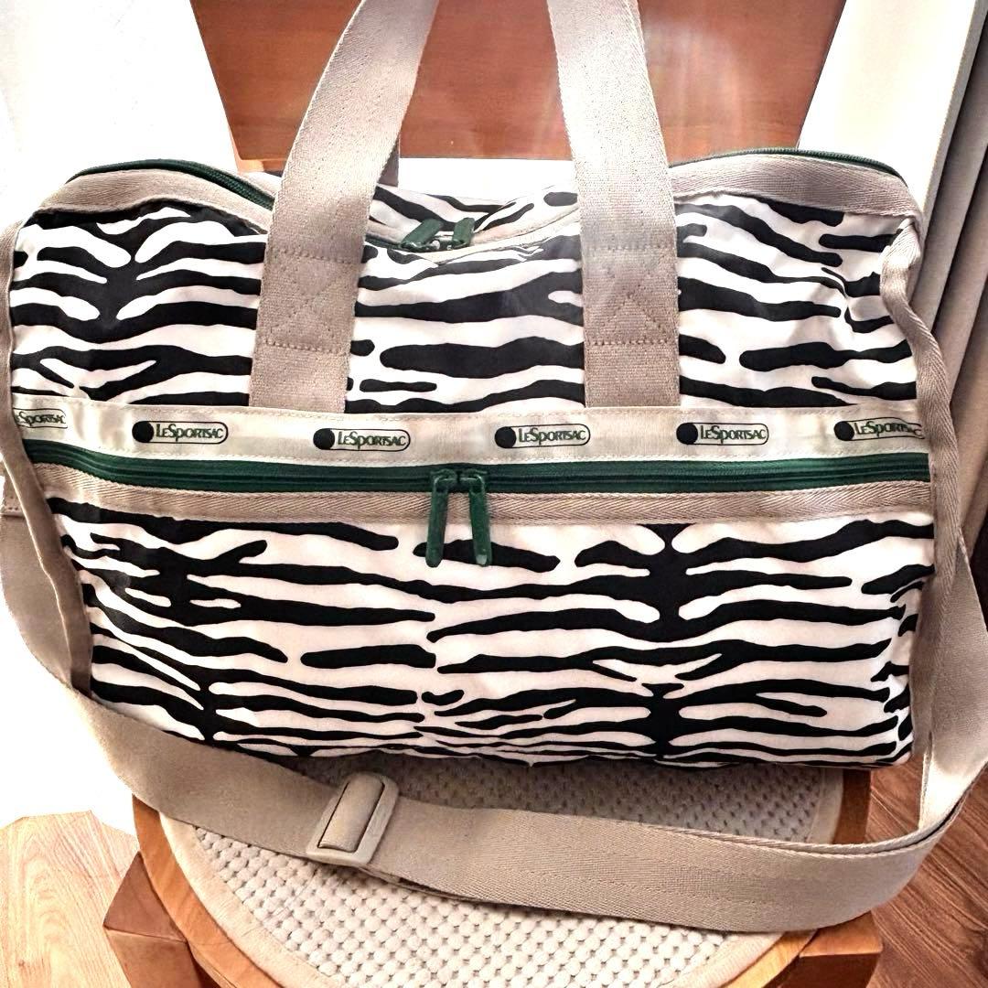 レスポートサック×ミュベール　ゼブラ柄ボストンバッグ Large