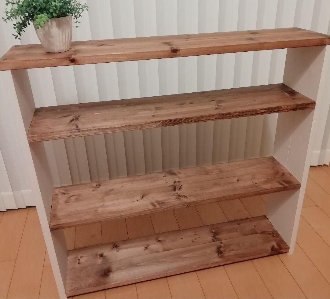 ハンドメイドシェルフ/収納棚/ラック/木製/ホワイト【送料込み】