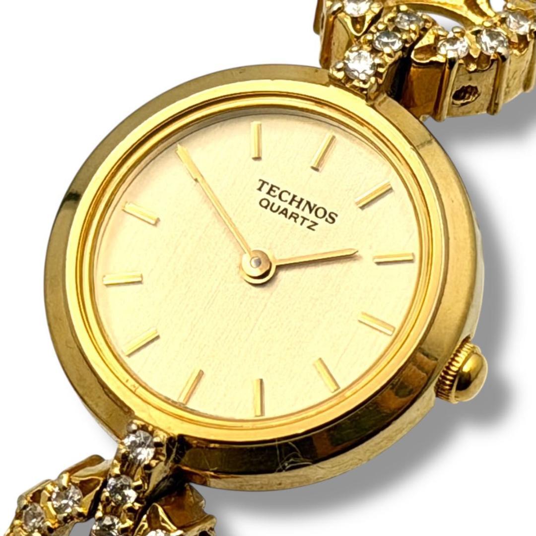 稼働 テクノス 腕時計 レディース クォーツ P8B0144 ラインストーン
