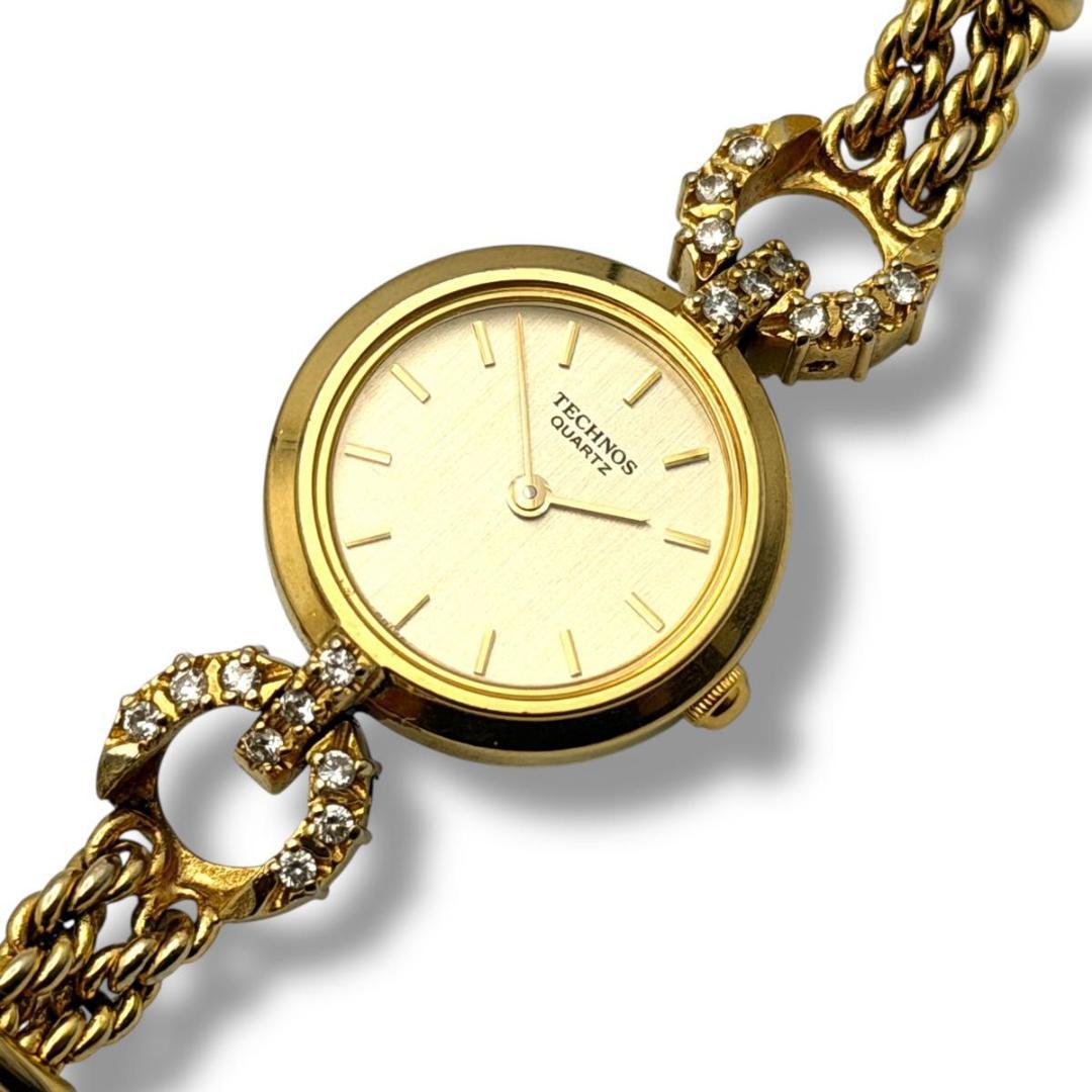 稼働 テクノス 腕時計 レディース クォーツ P8B0144 ラインストーン