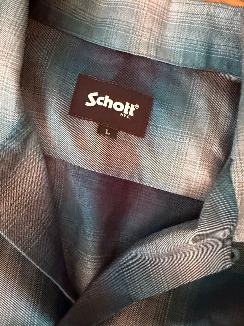 Schott 長袖シャツ L ネルシャツ　オンブレ LS