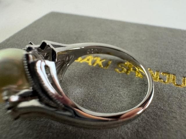 TASAKI 田崎真珠 Pt900 パールリング 約9mm ダイヤ0.20ct