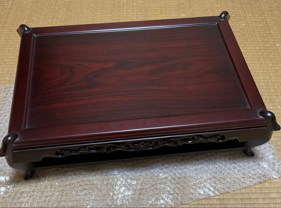 ⭐️がんも様 御専用⭐️【美品】和机 飾り台 唐木透かし彫り 着せ替えシェード