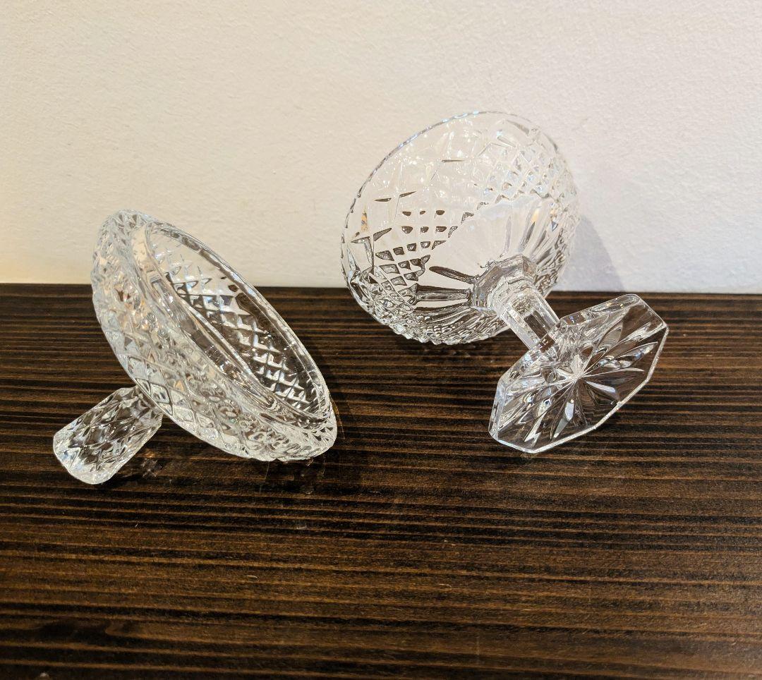 クリスタルガラス 蓋付きデザートカップ 3個セット