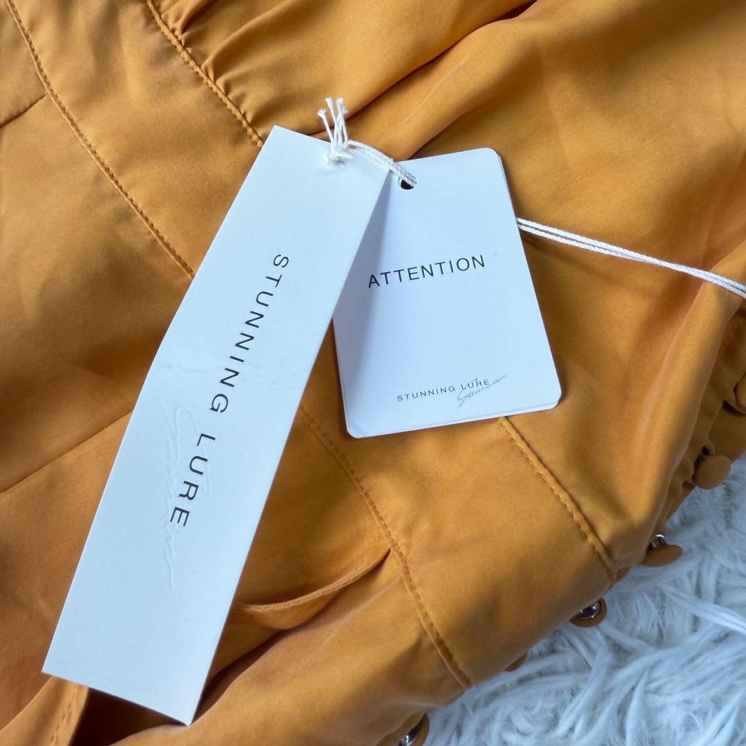 スタニングルアー シルク サロペット ワイドパンツ Sマスタードイエロー