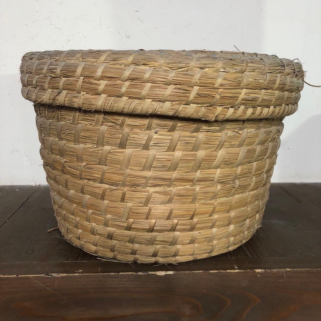 レトロ天然素材 蓋いずみ　大型おひつ