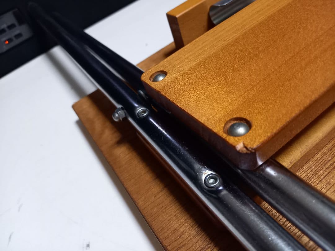 1980's　ミッドセンチュリー　モダン　メタル　ウッド　折り畳み式　テーブル