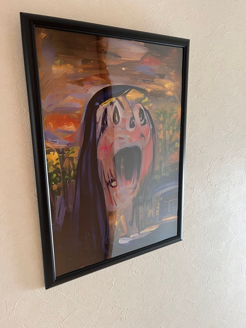 絵画、デジタルアート、叫ぶ少女　版画　写真印刷