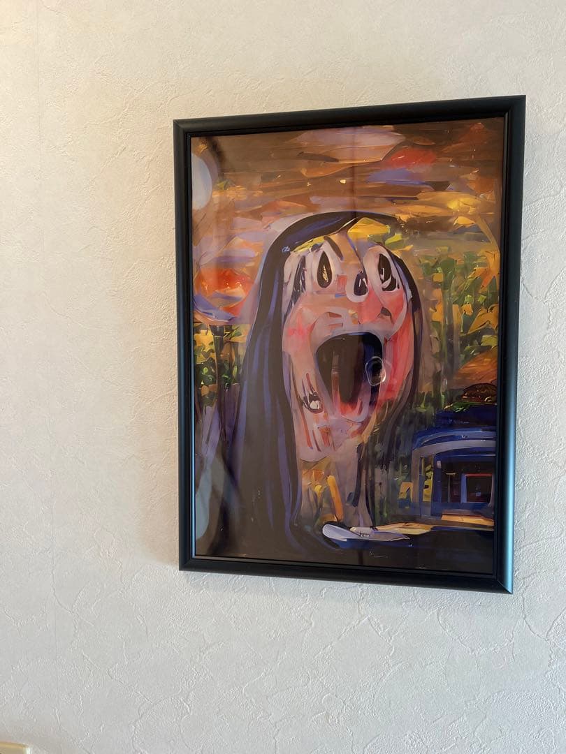 絵画、デジタルアート、叫ぶ少女　版画　写真印刷