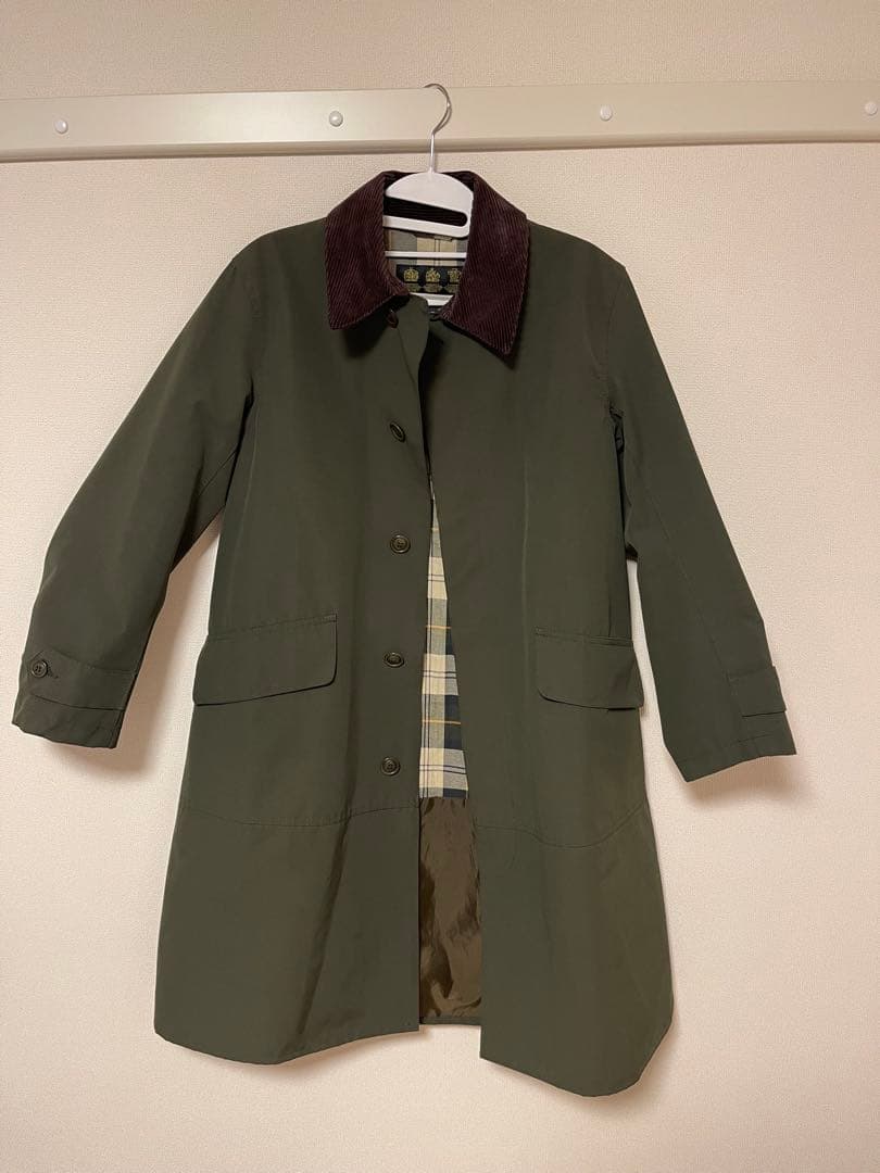 近年未使用級 Barbour シングルブレステッドコート　ロングコート