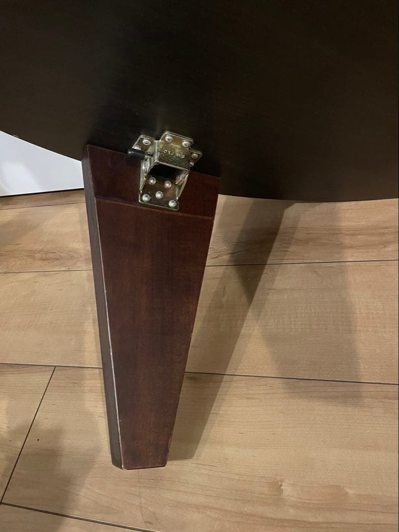 新生活　テーブル　円形　木製　座卓 ダークブラウン