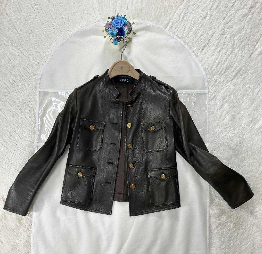 GUCCI ヴィンテージ ショートスリーブ レザージャケット トムフォード期