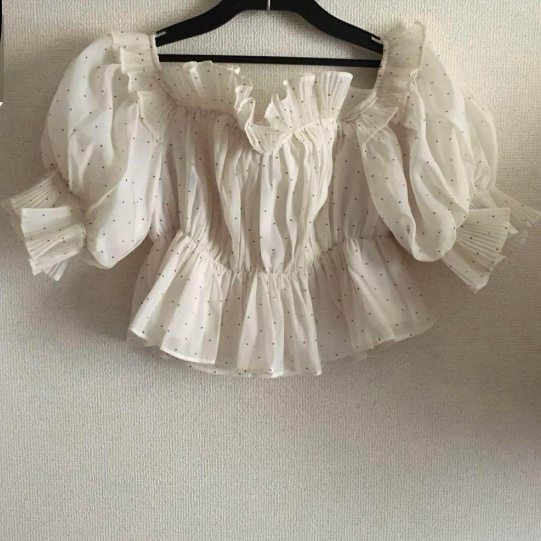 【正規品】snidel Sustainableギャザーオフショルブラウス　dot
