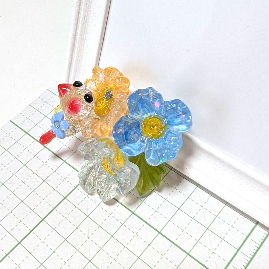 ひまうい様　8.5 猫B　レジンヘアゴム キーホルダー　クリア　夏彩花