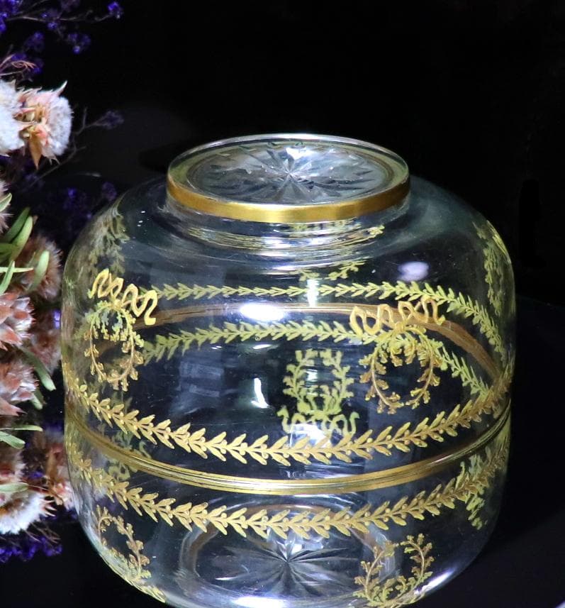 オールド・バカラ 1900年頃 金彩 大型鉢 ゴールド アンティーク ボウル