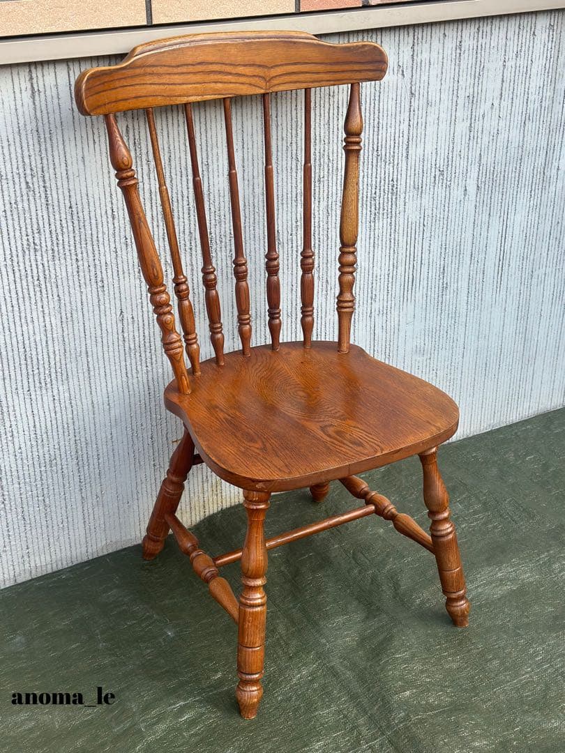 1008【ダイニングチェア】　米国　木製　ウィンザーチェア　スティックバック