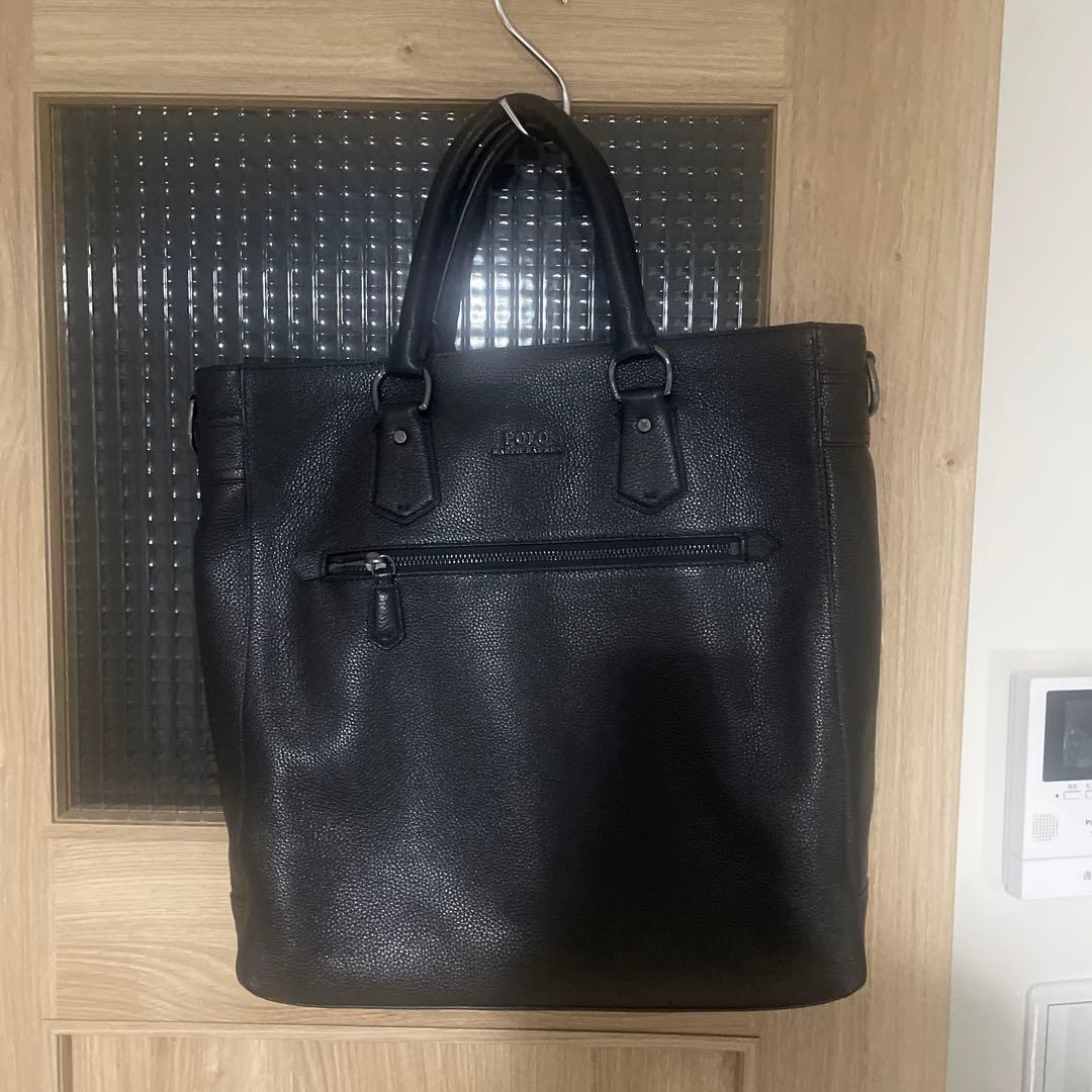 坂*馬様 POLO RALPH LAUREN 黒 レザートートバッグ